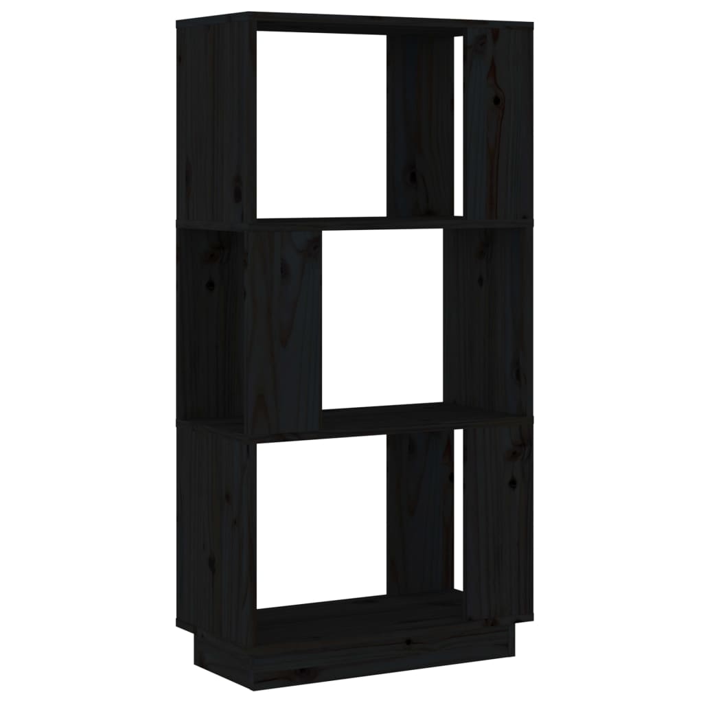 vidaXL Bibliotecă/Separator cameră, negru, 51x25x101 cm lemn masiv pin