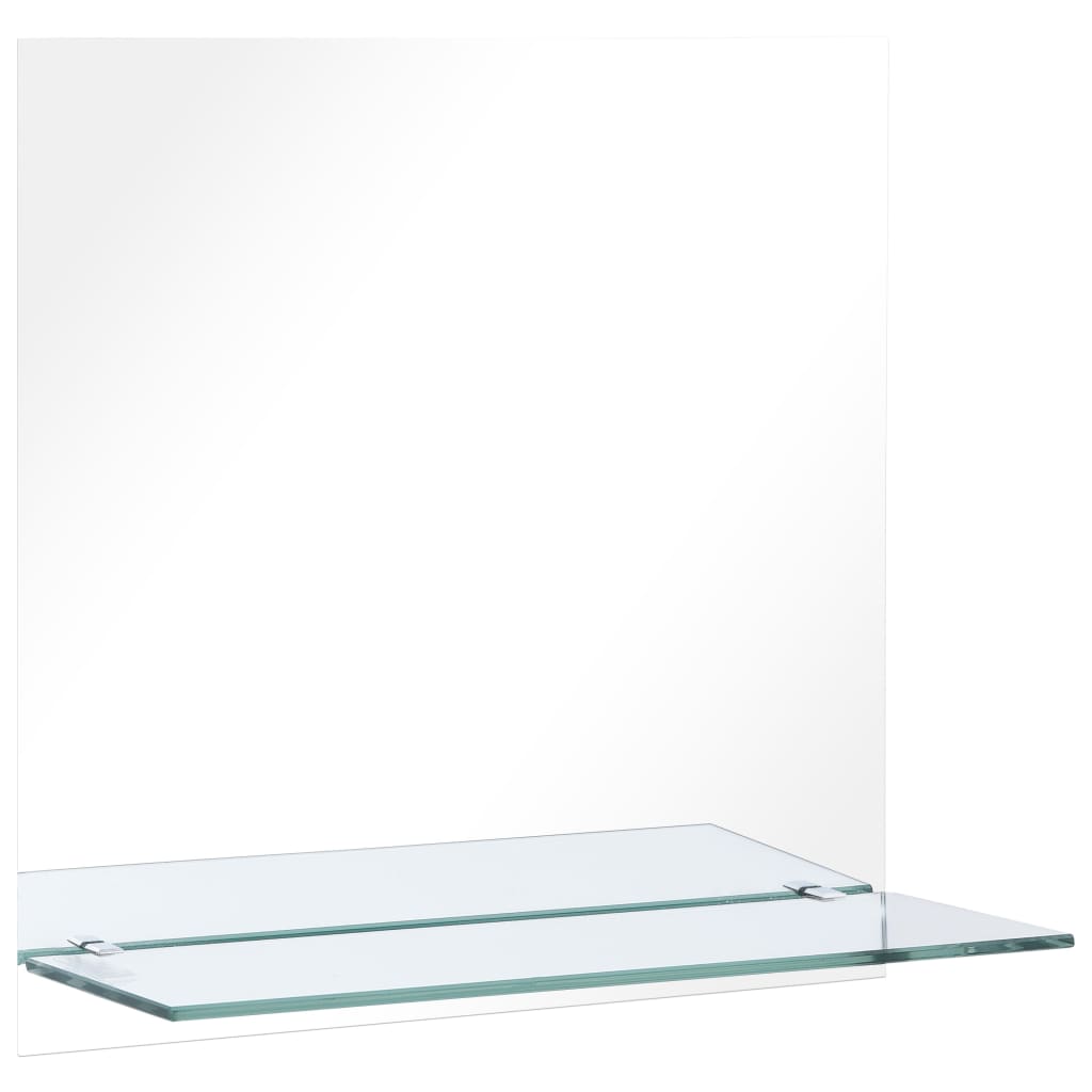 vidaXL Oglindă de perete cu raft, 60 x 60 cm, sticlă securizată