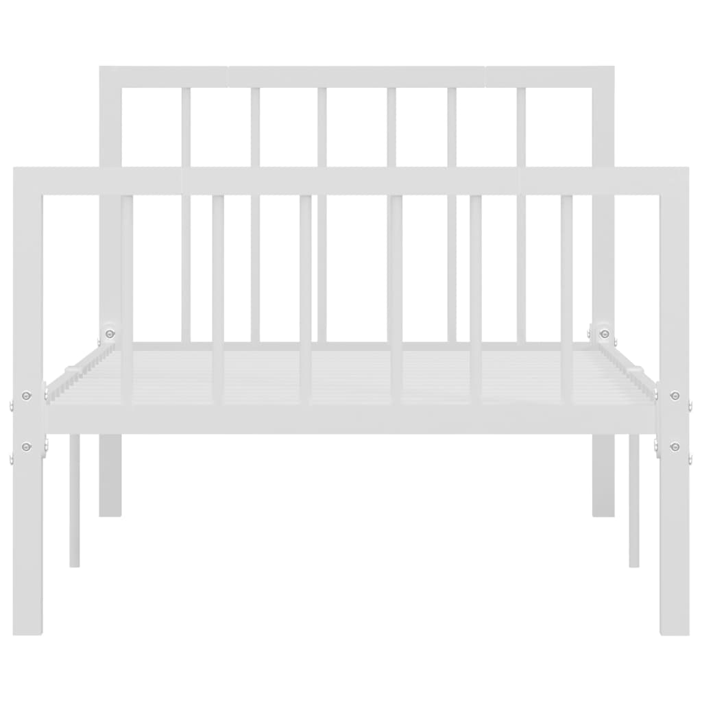 vidaXL Cadru de pat, alb, 90 x 200 cm, metal