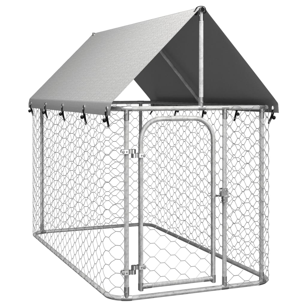 vidaXL Padoc pentru câini de exterior cu acoperiș, 200x100x150 cm