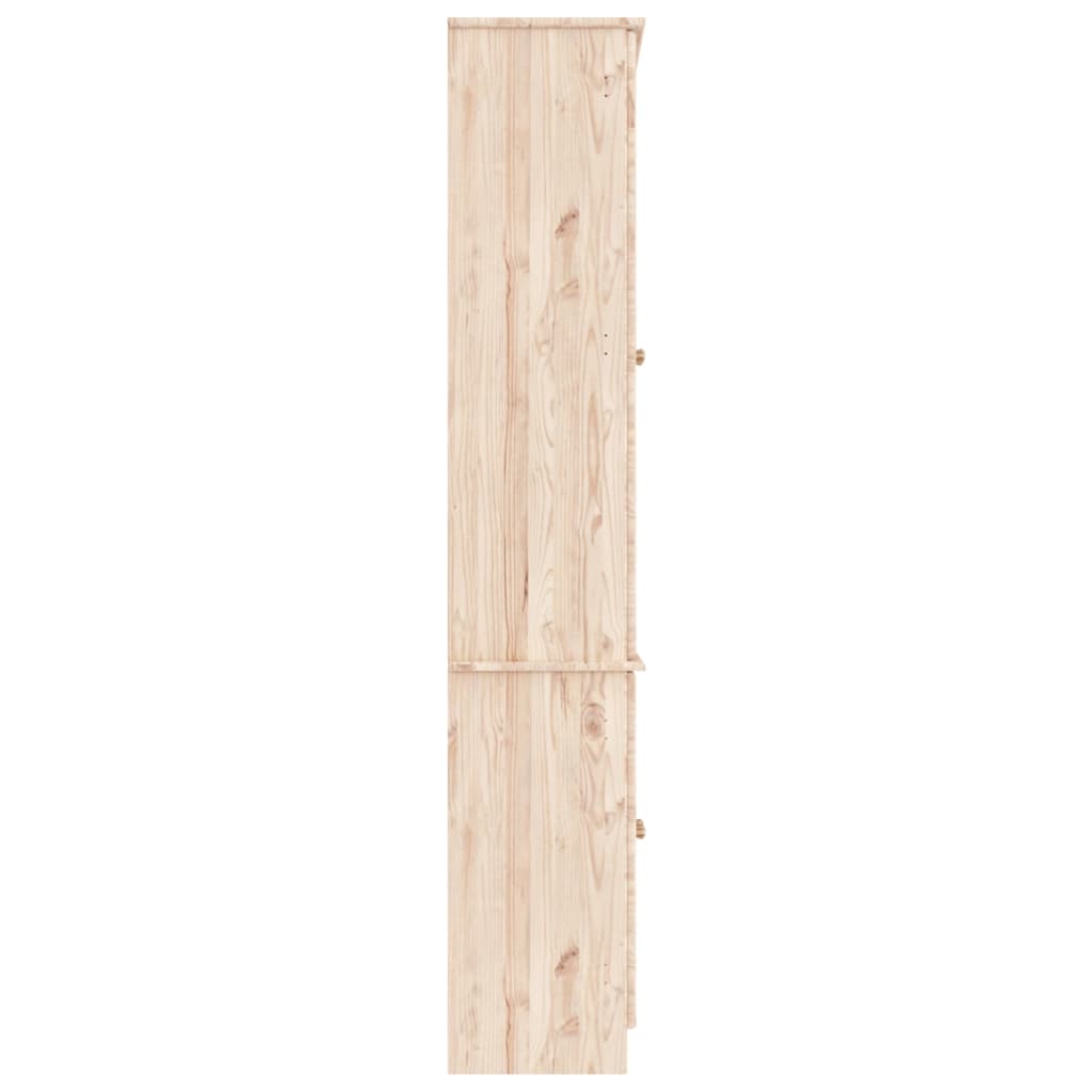 vidaXL Vitrine din sticlă „ALTA” 77x35x186,5 cm, lemn masiv de pin