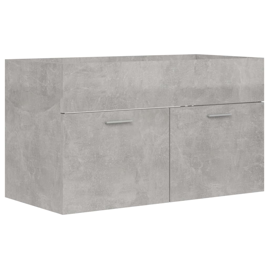 vidaXL Set mobilier de baie, 2 piese, gri beton, lemn compozit