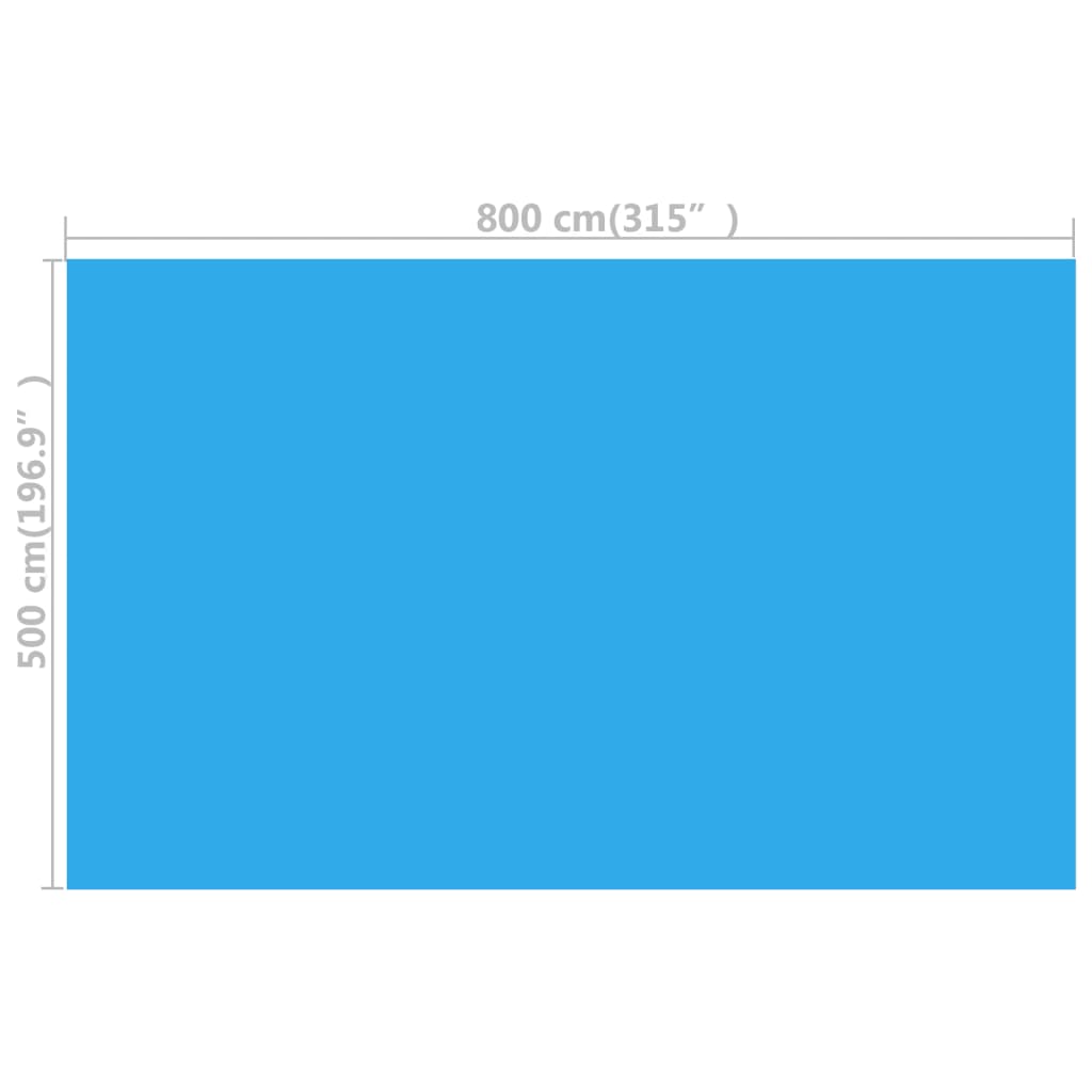 vidaXL Prelată de piscină, albastru, dreptunghiular, 800 x 500 cm, PE