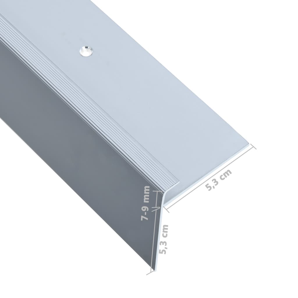 vidaXL Profile trepte formă de F, 15 buc., argintiu, 100 cm, aluminiu