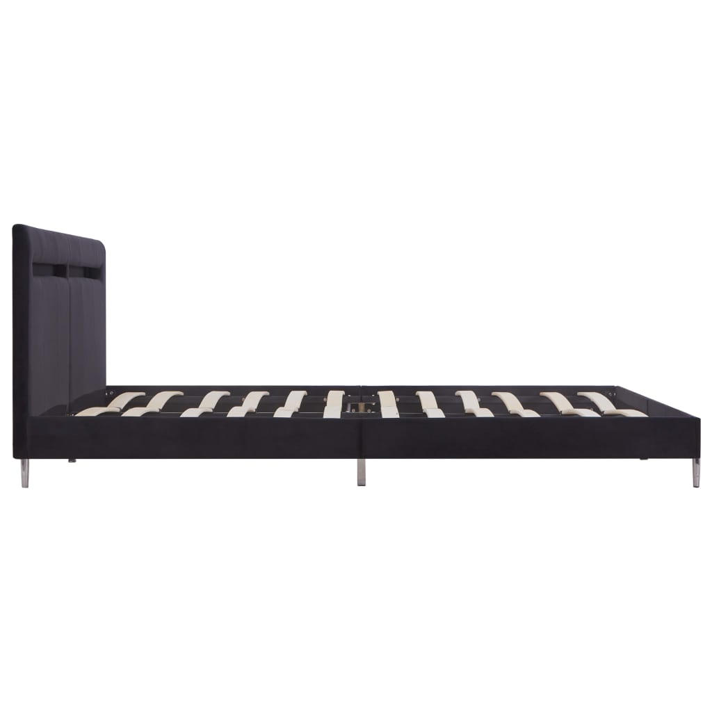 vidaXL Cadru de pat cu LED-uri, negru, 180 x 200 cm, material textil