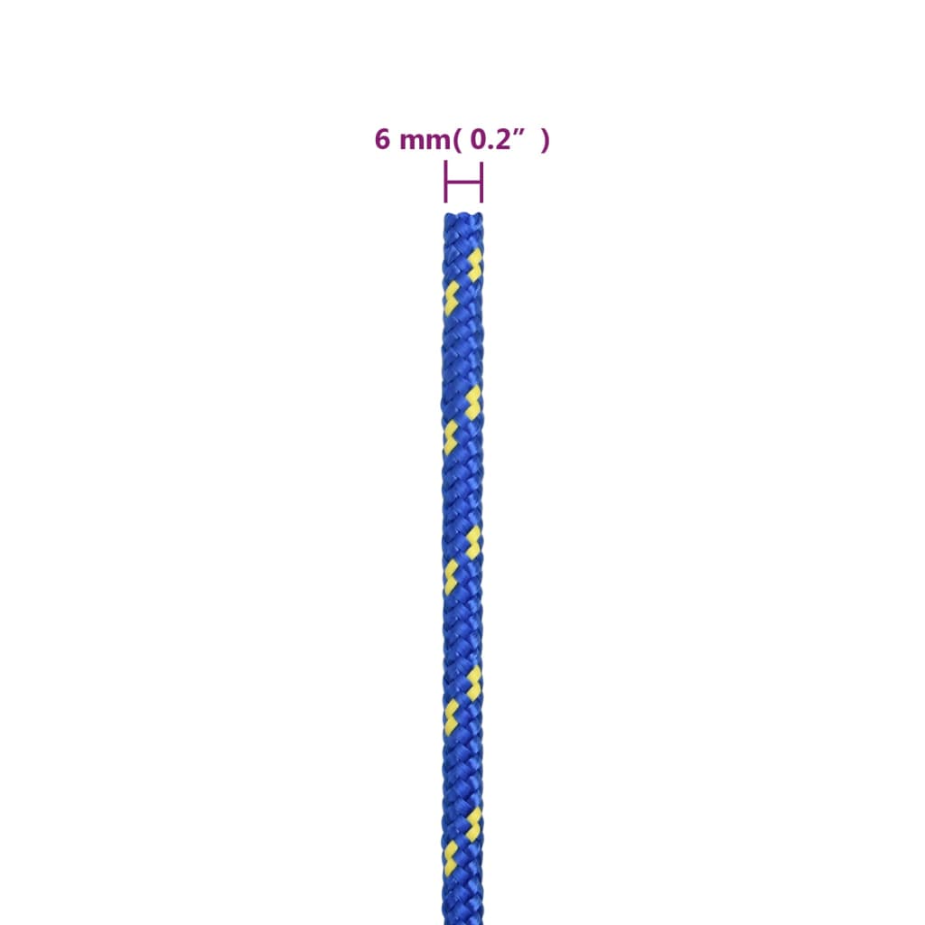 vidaXL Frânghie de barcă, albastru, 6 mm, 50 m, polipropilenă