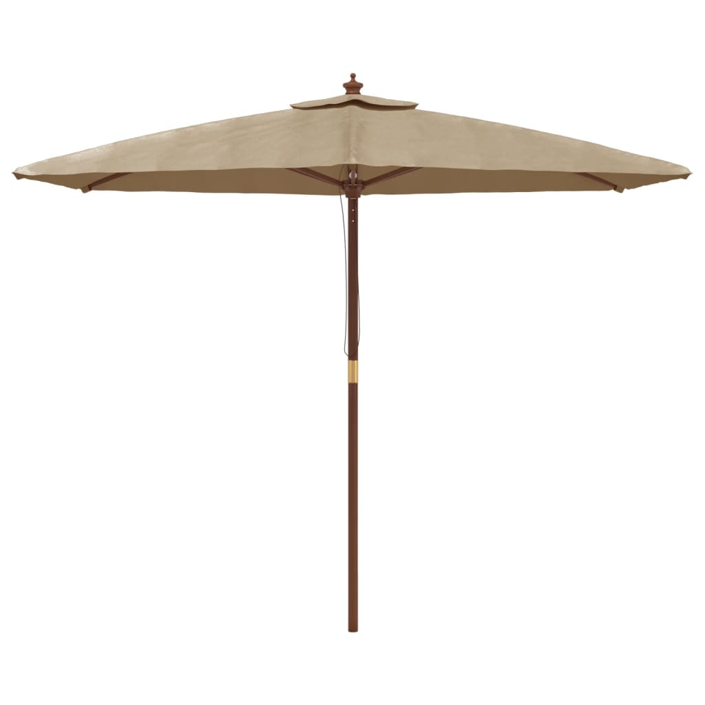 vidaXL Umbrelă de soare de grădină stâlp de lemn, gri taupe, 299x240cm