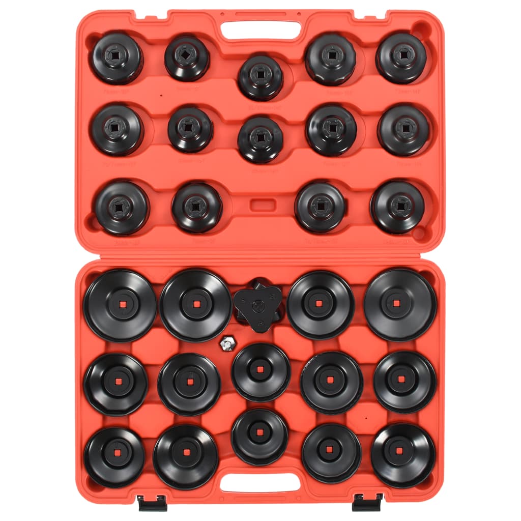 vidaXL Set de chei tubulare pentru filtre de ulei, 30 piese