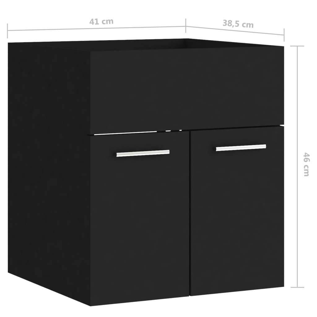 vidaXL Dulap de chiuvetă, negru, 41x38,5x46 cm, PAL