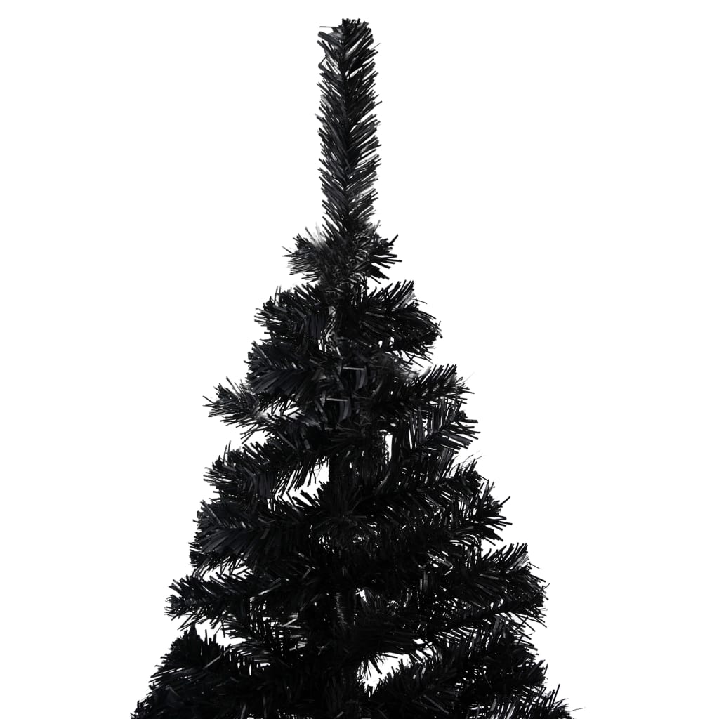 vidaXL Brad Crăciun artificial pre-iluminat cu suport negru 150 cm PVC