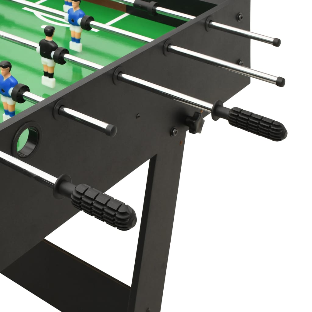 vidaXL Masă de fotbal pliantă, negru, 121 x 61 x 80 cm
