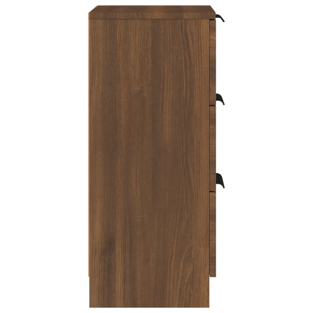 vidaXL Servante, 2 buc., stejar maro, 30x30x70 cm, lemn prelucrat