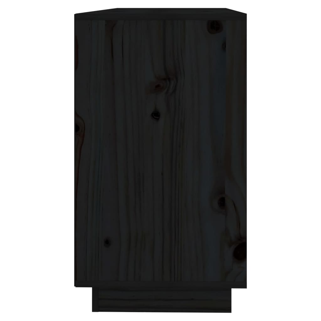 vidaXL Servantă, negru, 111x34x60 cm, lemn masiv de pin