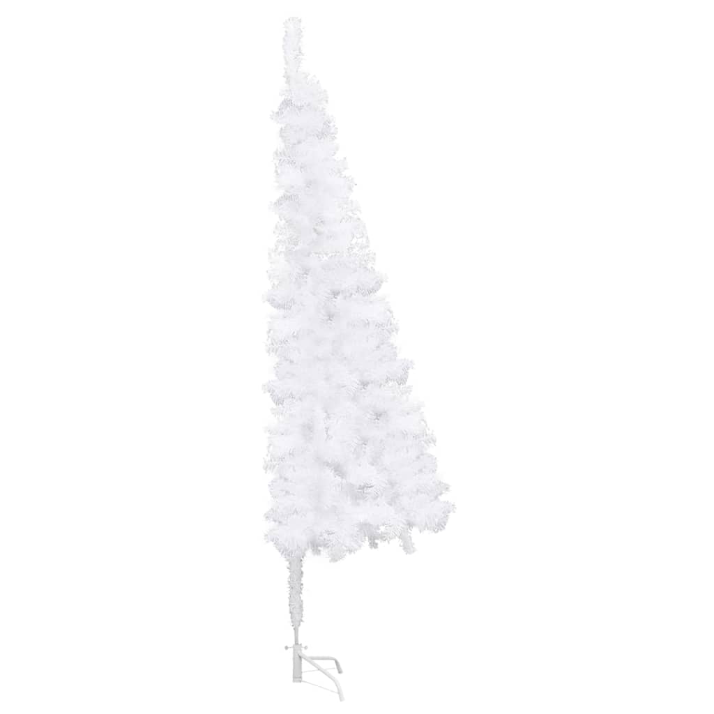 vidaXL Set pom Crăciun artificial colț, LED&globuri alb 180 cm, PVC
