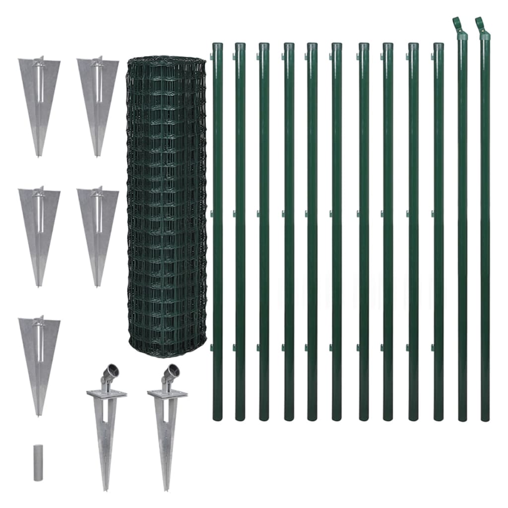 vidaXL Euro gard, verde, 25 x 1,5 m, oțel