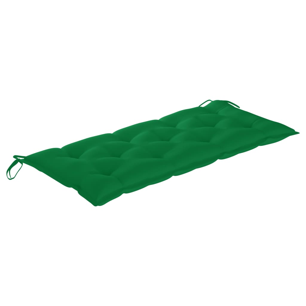 vidaXL Balansoar cu pernă verde, 120 cm, lemn masiv de tec