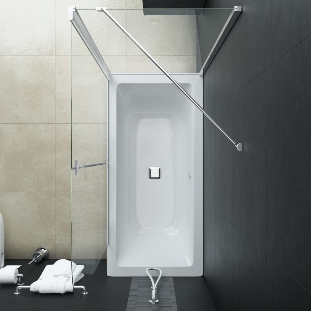 vidaXL Cabină de duș dublu-pliabilă, 120x68x130 cm, ESG