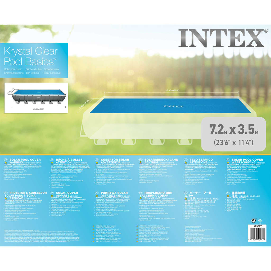 Intex Prelată solară de piscină, 732 x 366 cm, dreptunghiular