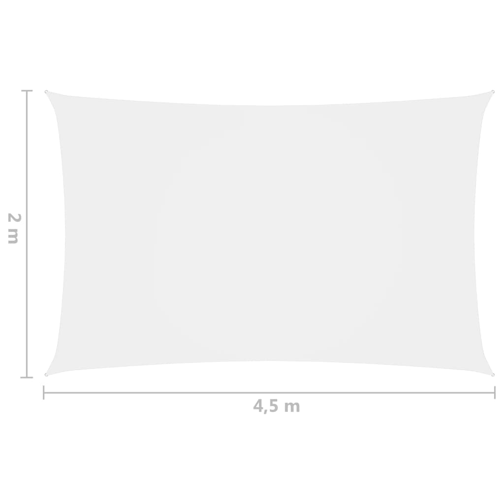 vidaXL Pânză parasolar, alb, 2x4,5 m, țesătură oxford, dreptunghiular