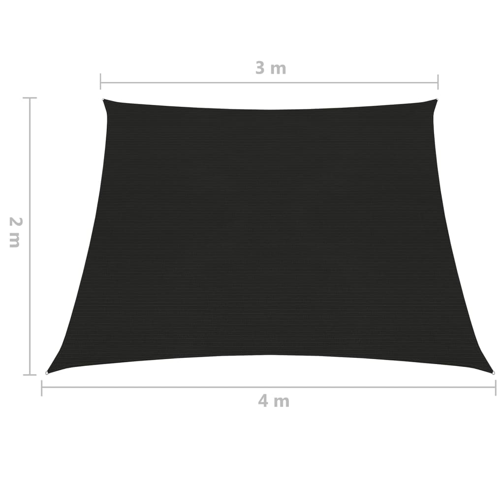 vidaXL Pânză parasolar, negru, 3/4x2 m, HDPE, 160 g/m²