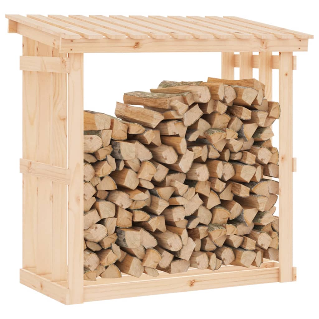 vidaXL Rastel pentru lemne de foc, 108x64,5x109 cm, lemn masiv pin