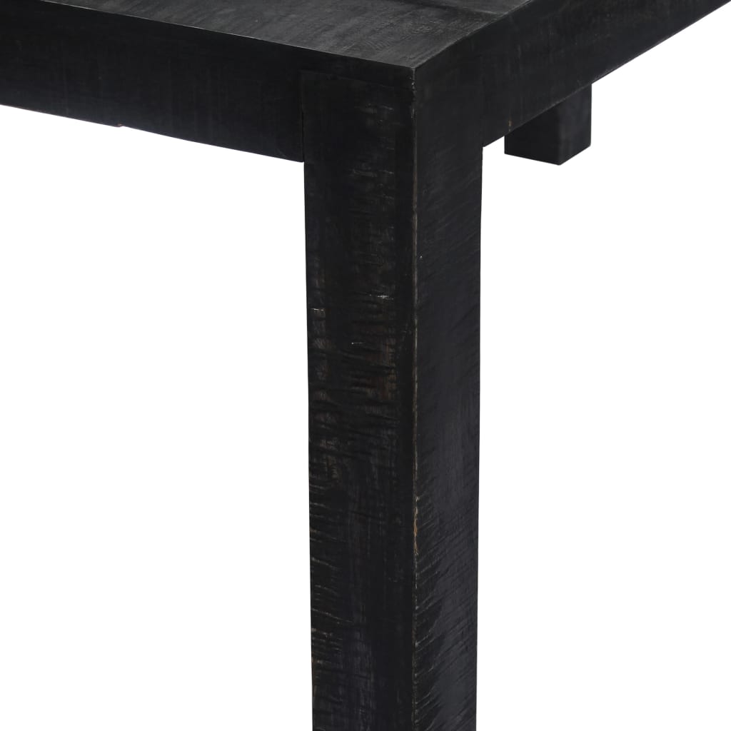 vidaXL Masă de bucătărie, negru, 118x60x76 cm, lemn masiv de mango