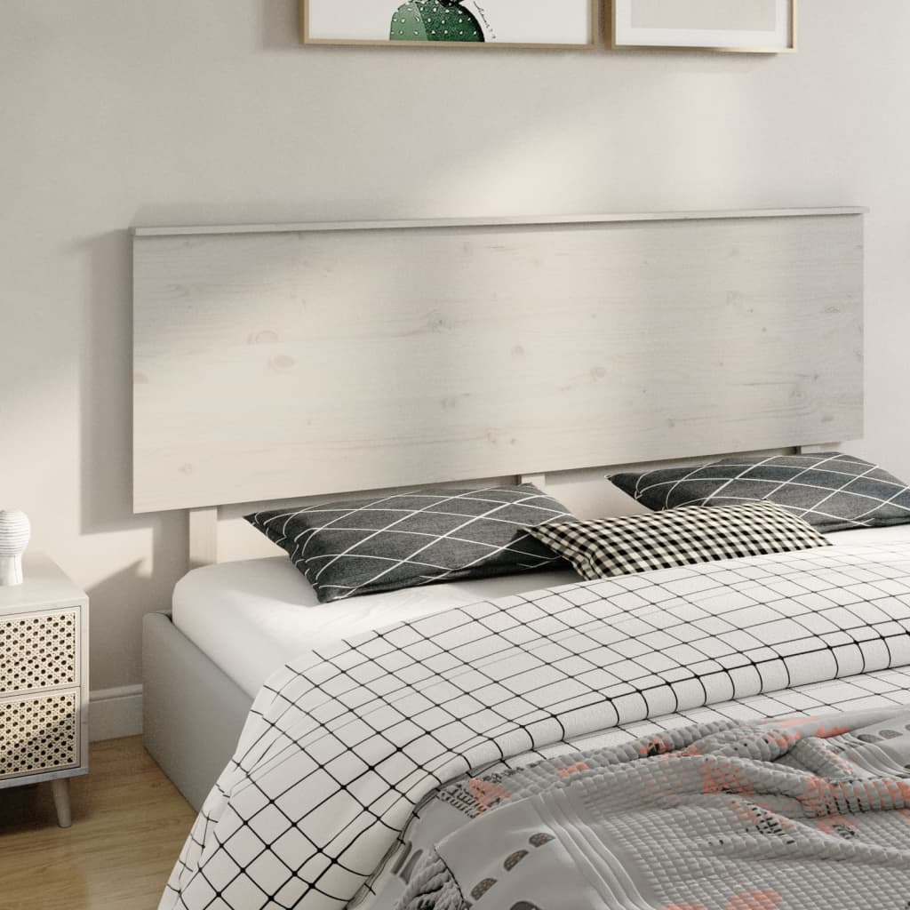 vidaXL Tăblie de pat, alb, 184x6x82,5 cm, lemn masiv de pin