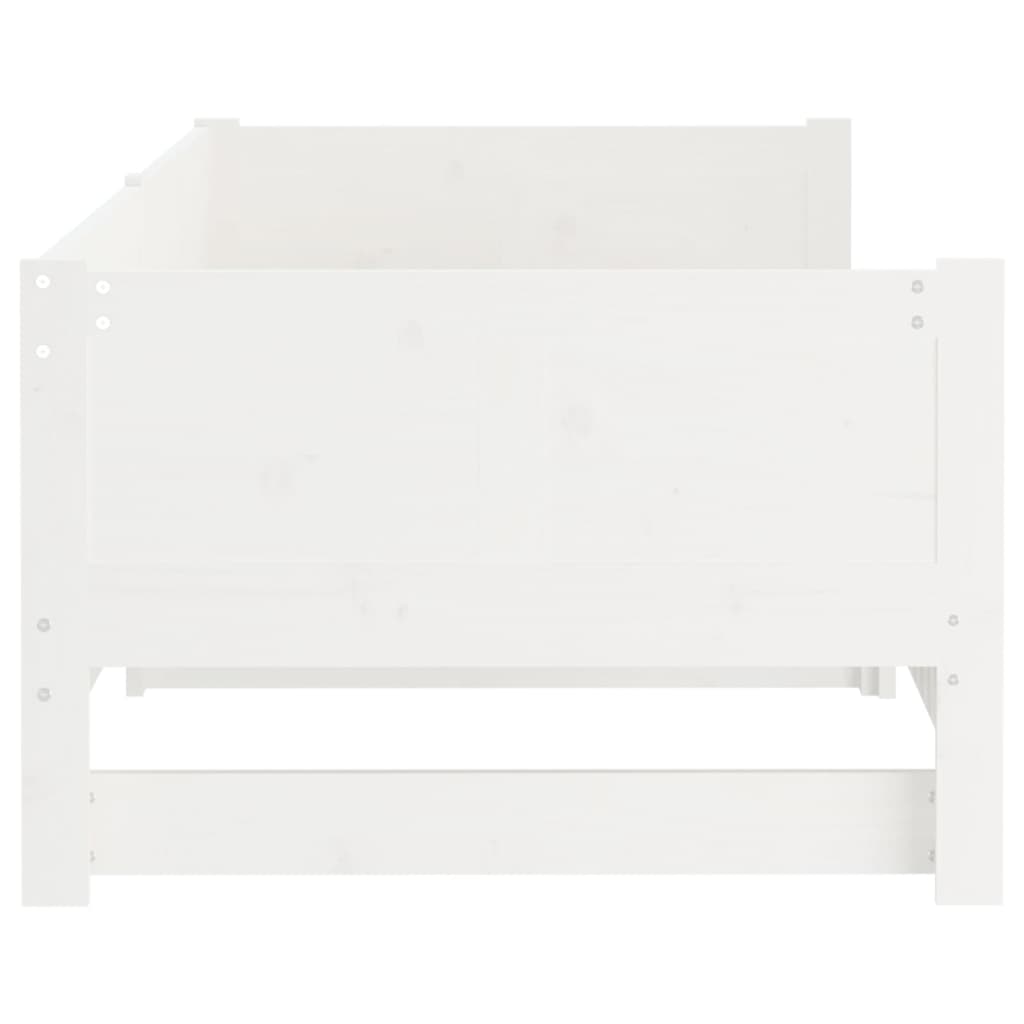 vidaXL Pat extensibil de zi, alb, 2x(90x190) cm, lemn masiv de pin