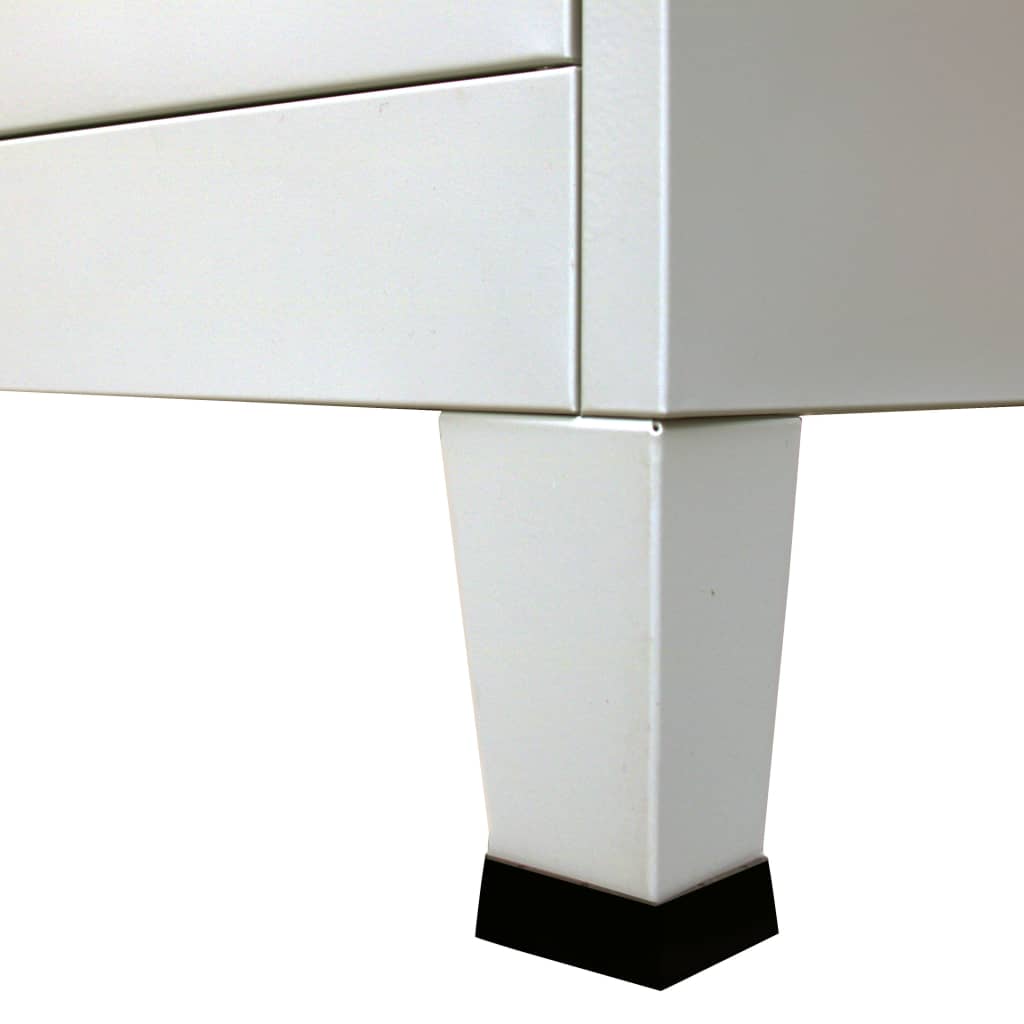 vidaXL Dulap de birou cu 2 uși, gri, 90 x 40 x 180 cm, oțel