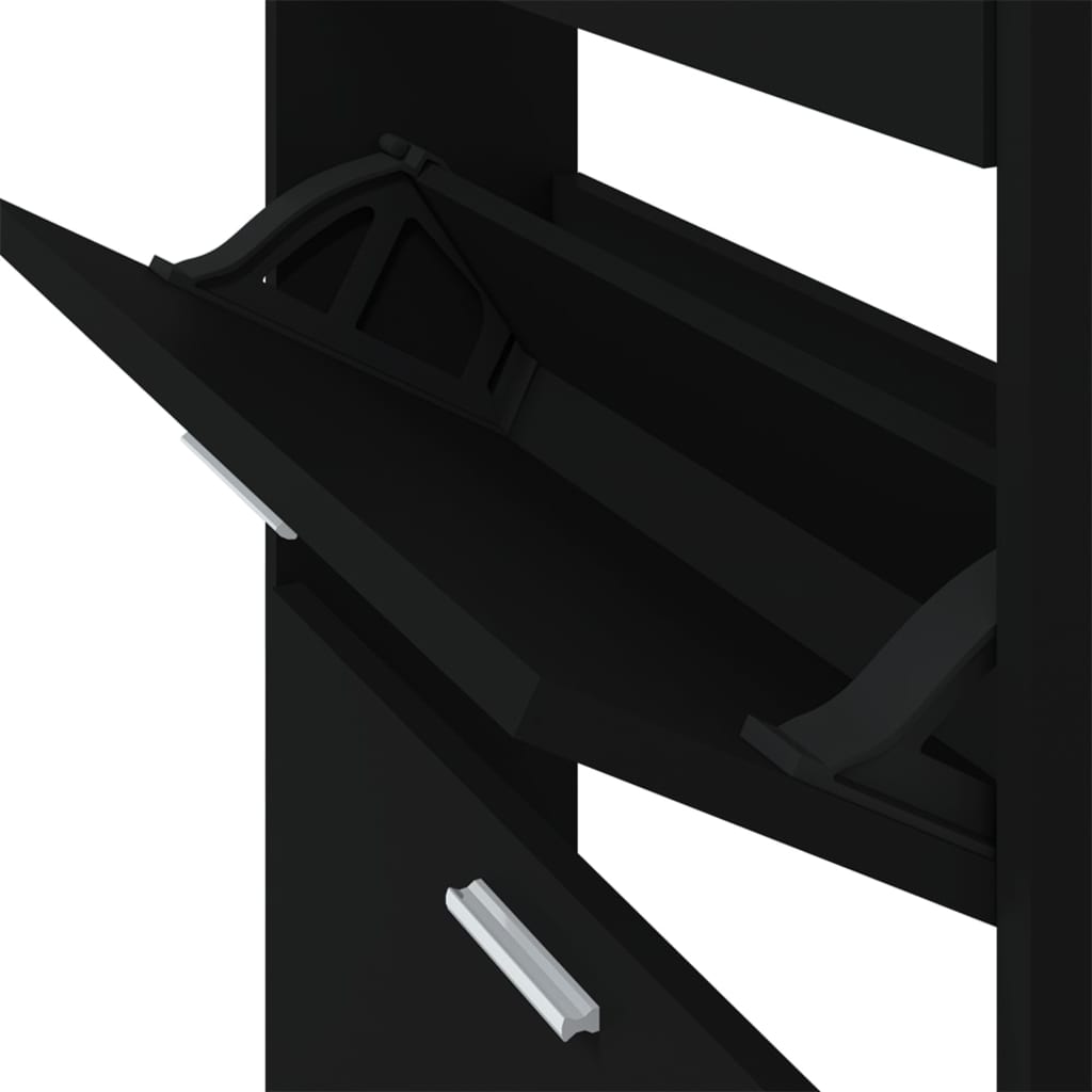vidaXL Pantofar, negru, 59x17x108 cm, lemn compozit