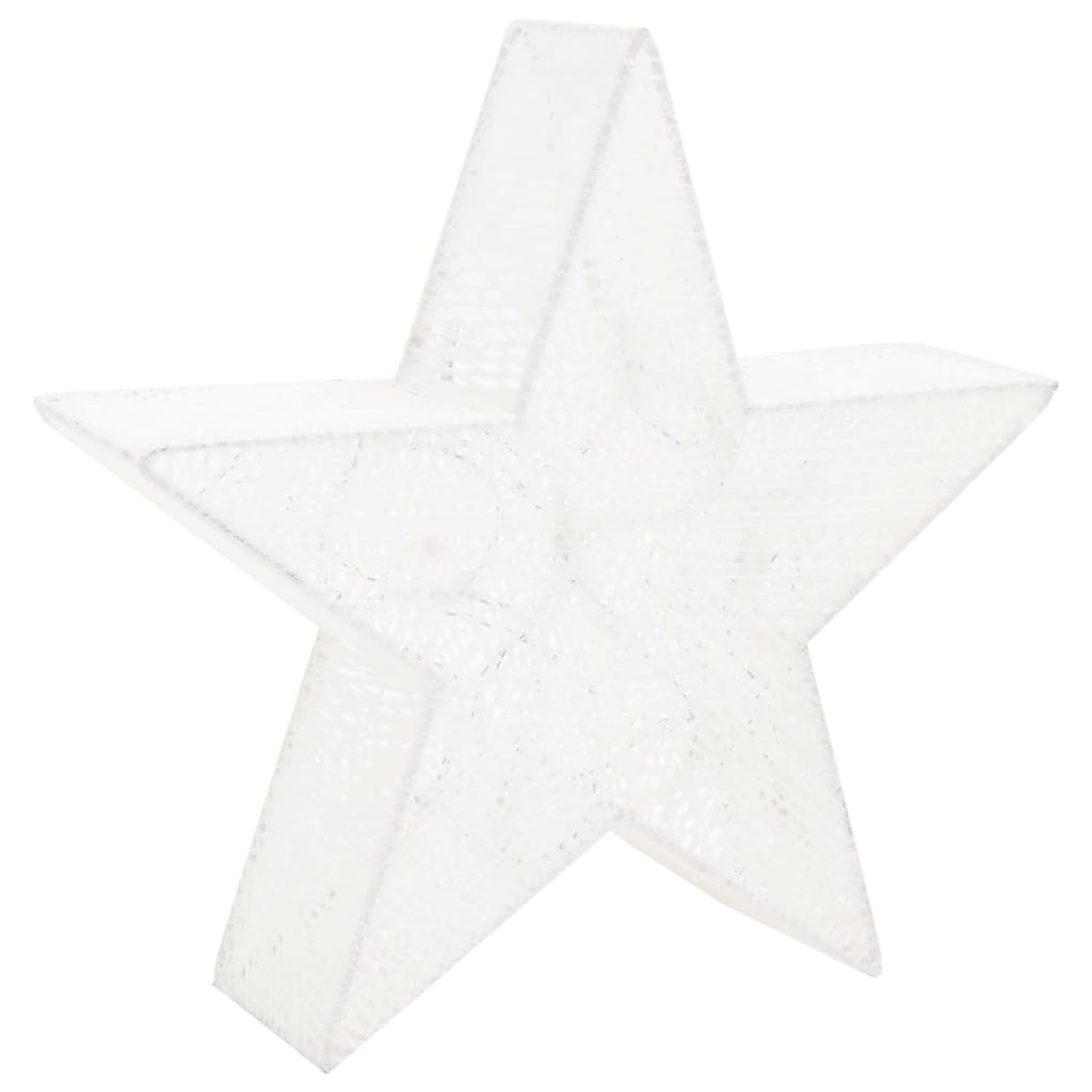 vidaXL Decor Crăciun stele 3 buc. plasă albă & LED exterior/interior