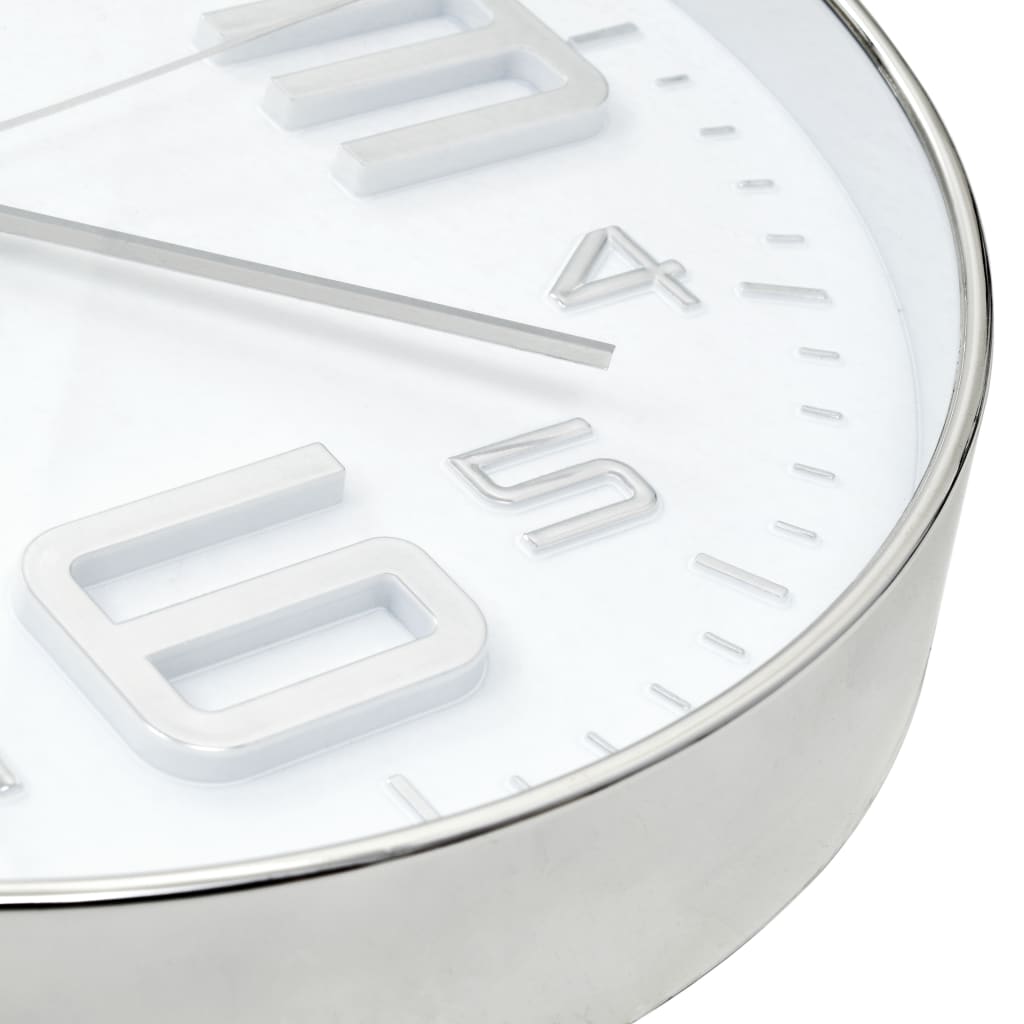 vidaXL Ceas de perete, argintiu, 30 cm