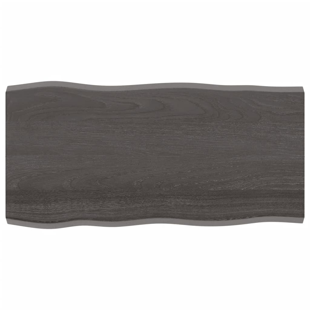 vidaXL Blat masă, 100x50x4 cm, gri, lemn stejar tratat contur organic
