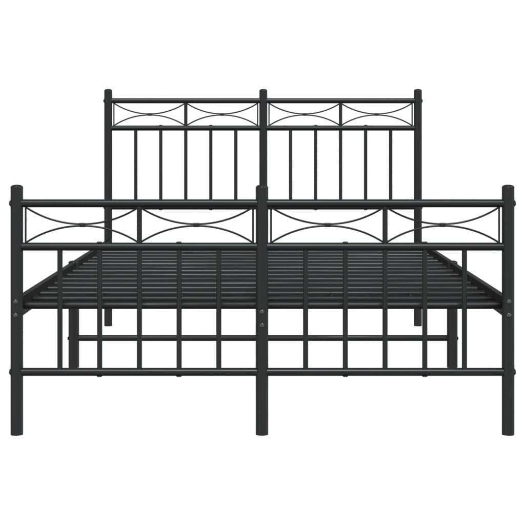 vidaXL Cadru pat metalic cu tăblie de cap/picioare, negru, 120x190 cm
