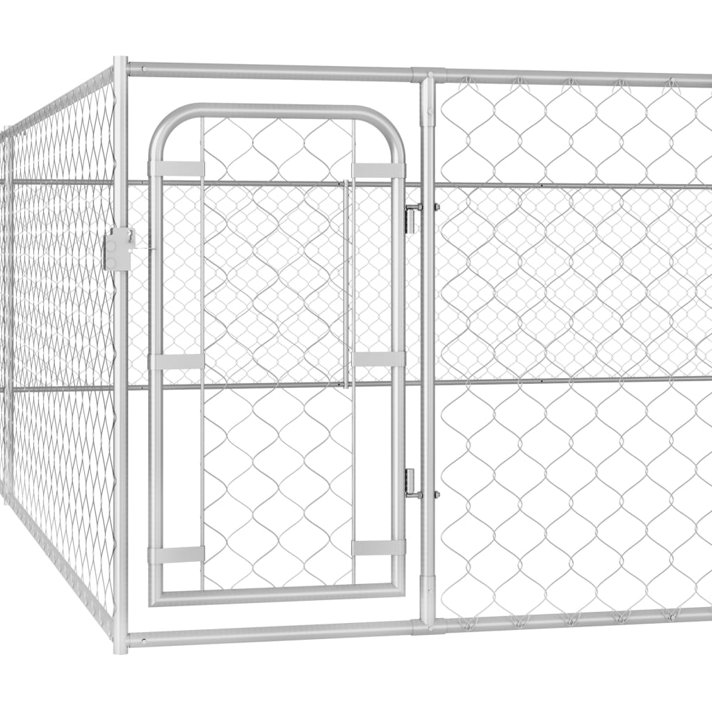 vidaXL Padoc de exterior pentru câini, 6 x 6 x 1 m, oțel galvanizat