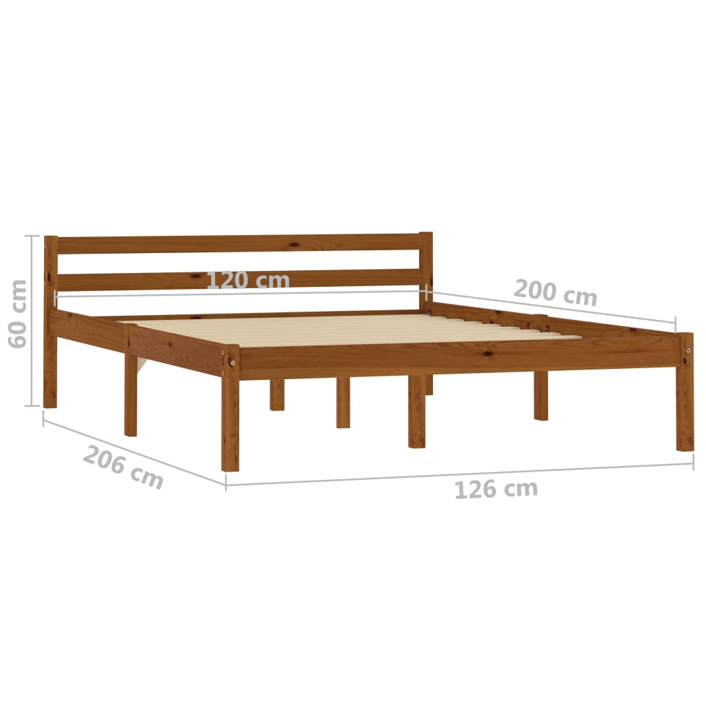 vidaXL Cadru de pat, maro miere, 120 x 200 cm, lemn masiv de pin
