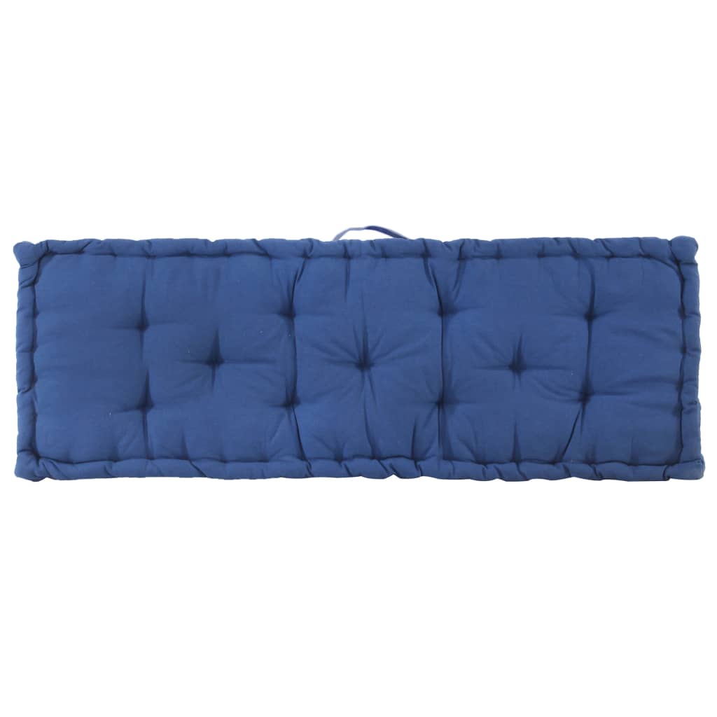 vidaXL Pernă podea canapea din paleți, bleu, 120 x 40 x 7 cm, bumbac