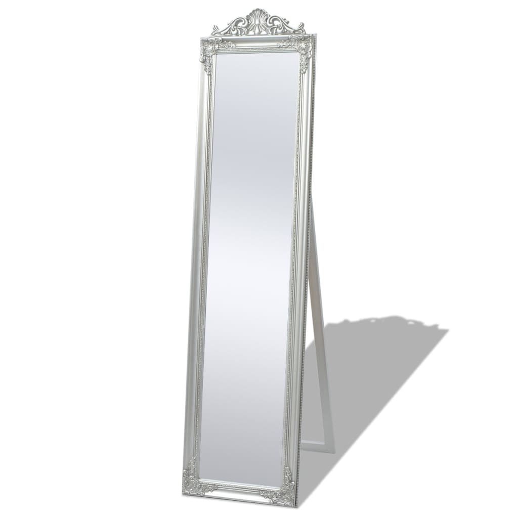 vidaXL Oglindă verticală în stil baroc 160 x 40 cm argintiu