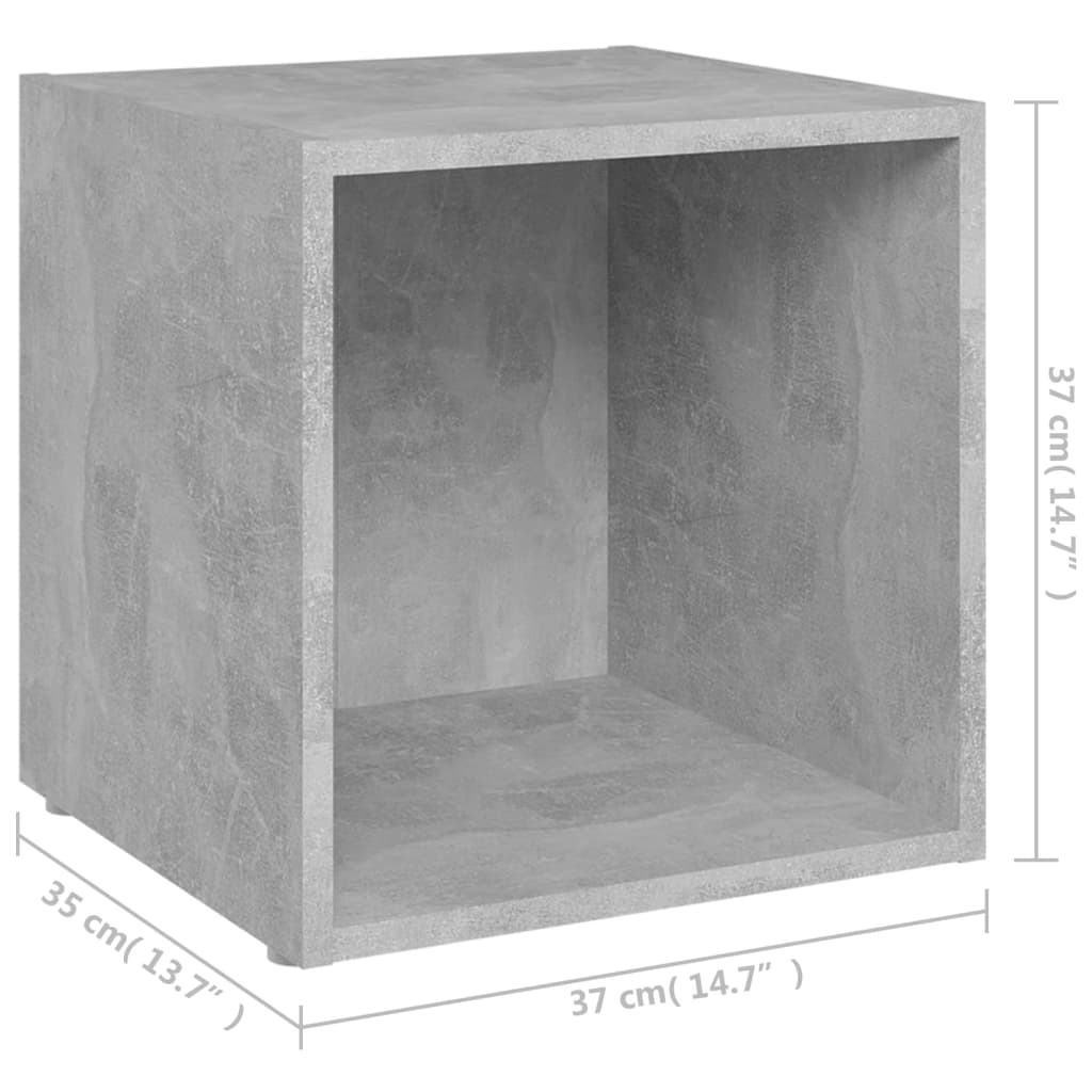 vidaXL Comode TV, 4 buc., gri beton, 37x35x37 cm, PAL