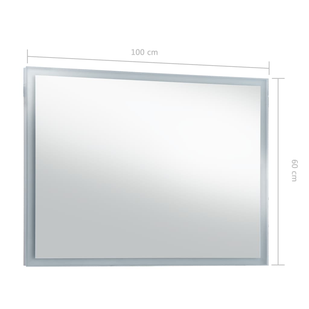 vidaXL Oglindă cu LED pentru perete de baie, 100 x 60 cm