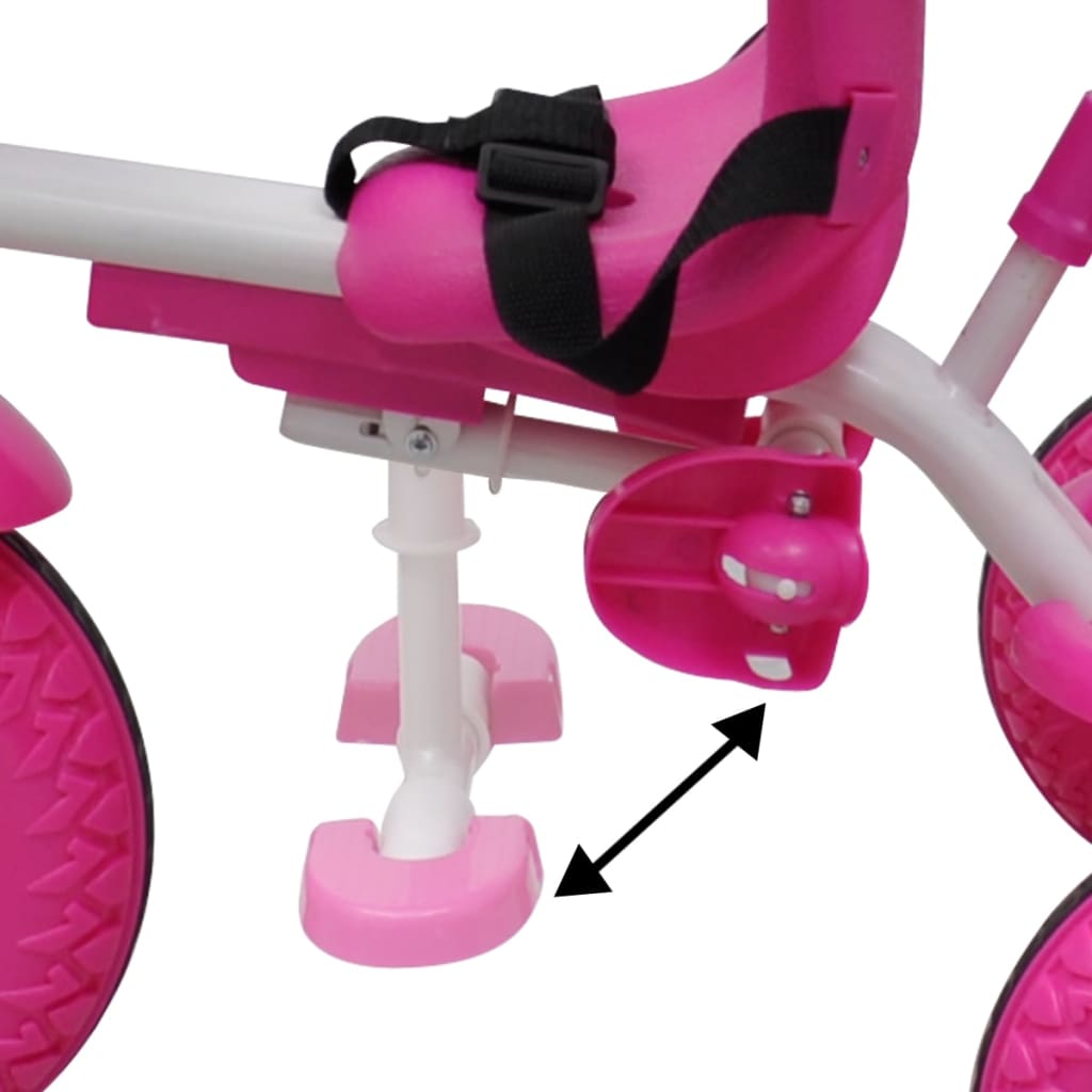 Tricicletă de copii, pentru copii mici, roz-alb