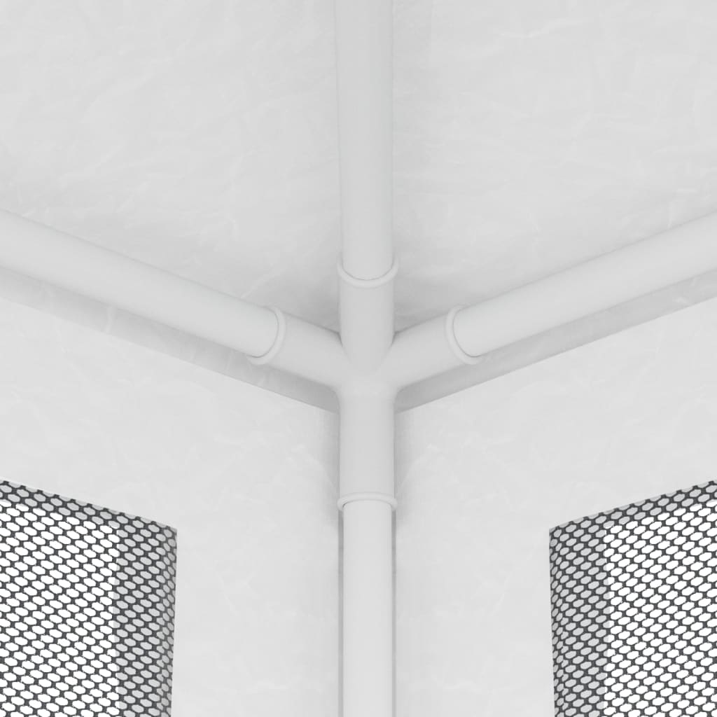 vidaXL Cort de petrecere cu 4 pereți din plasă, alb, 2,5 x 2,5 m