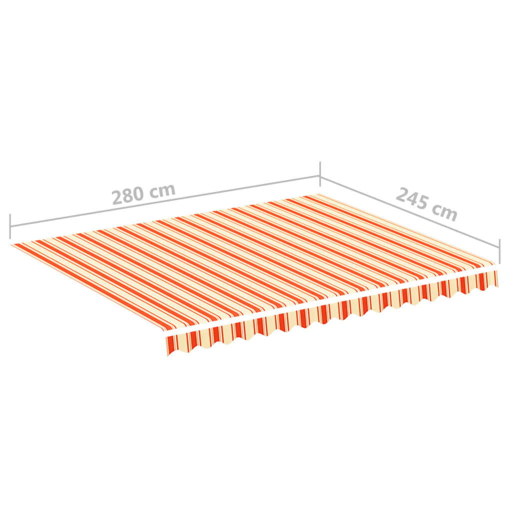 vidaXL Pânză de rezervă copertină, galben și portocaliu, 3x2,5 m