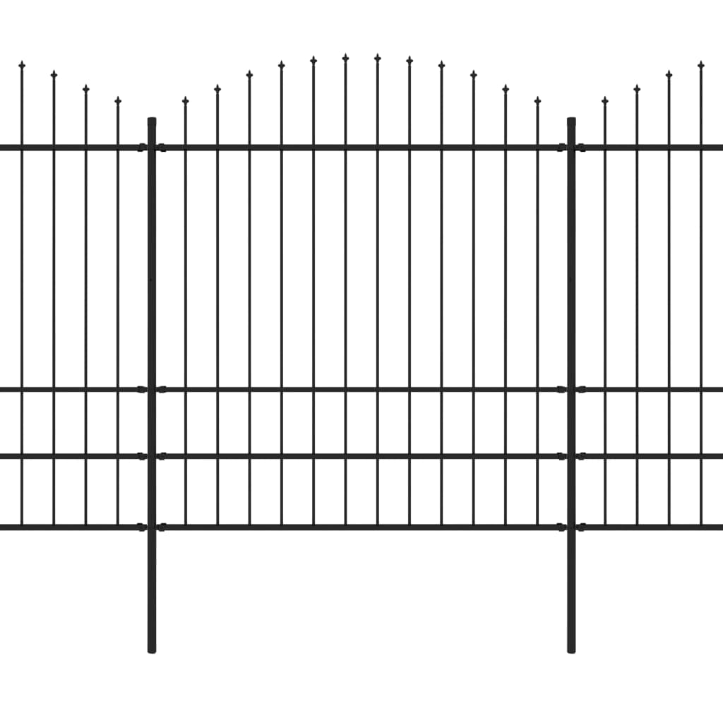 vidaXL Gard de grădină cu vârf suliță, negru, 8,5 m, oțel