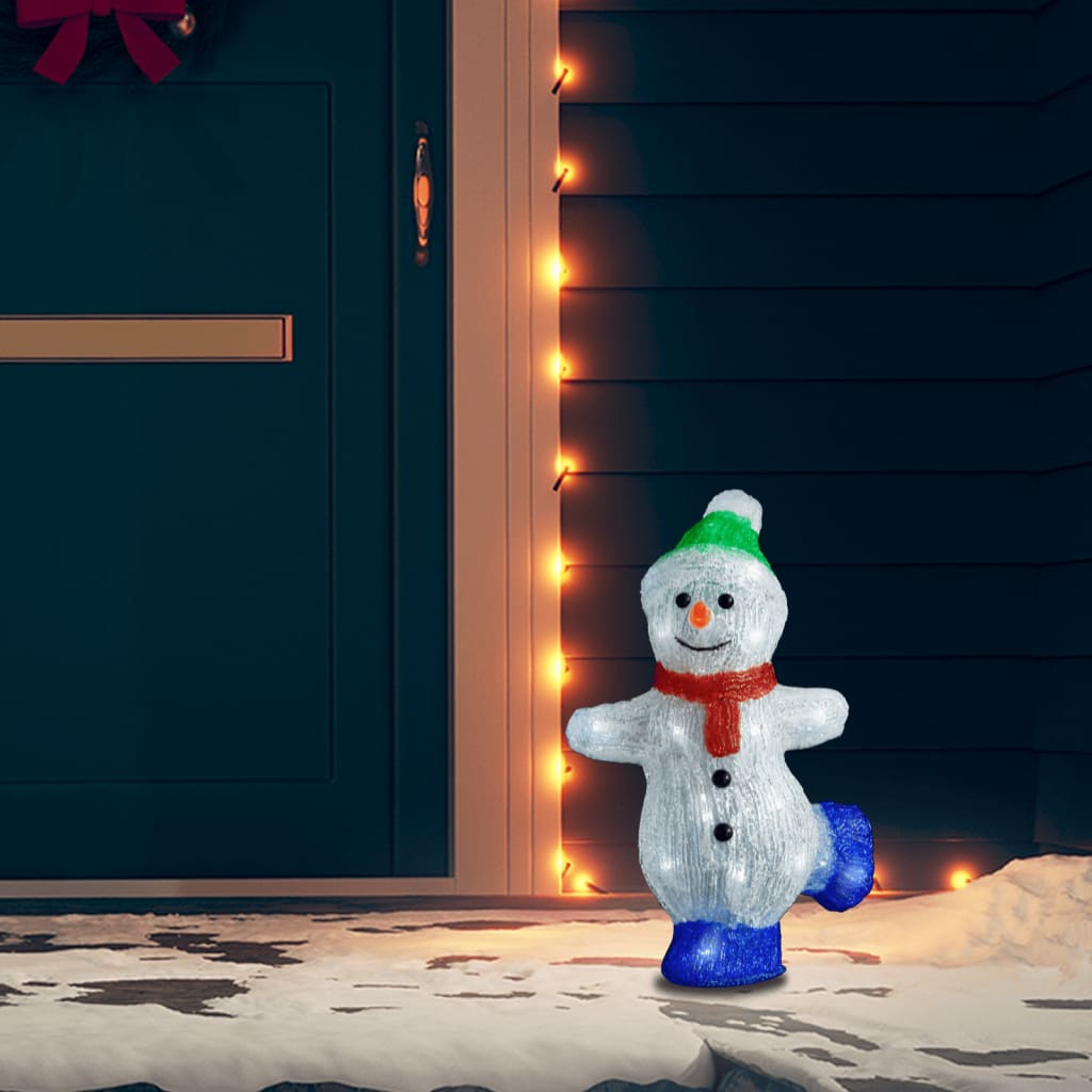 vidaXL Figurină om zăpadă Crăciun LED acrilic 30cm interior/exterior