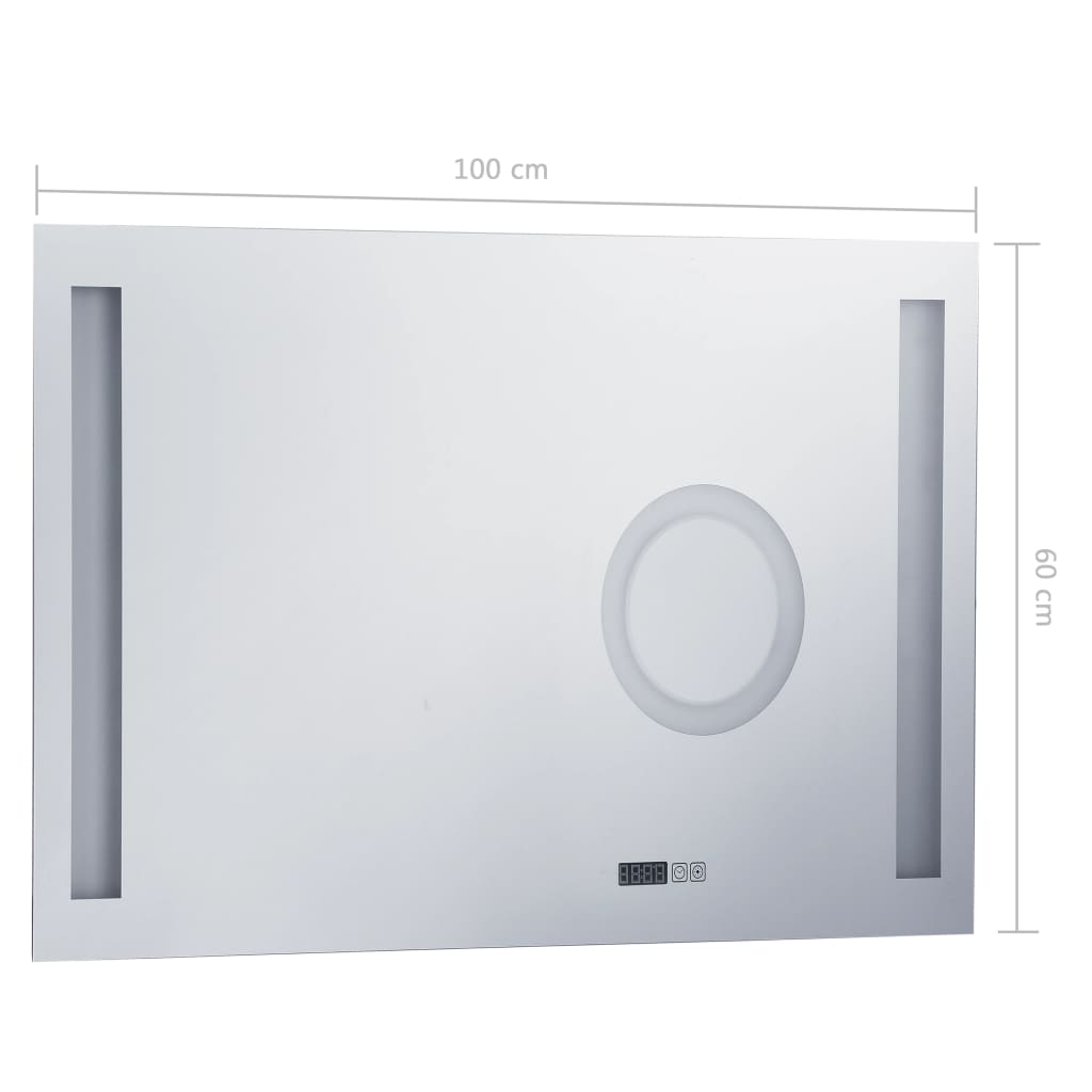 vidaXL Oglindă cu LED de perete de baie, cu senzor tactil, 100x60 cm
