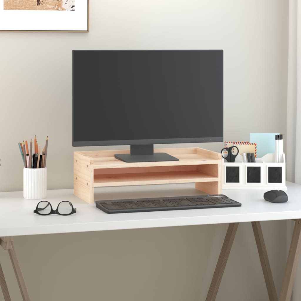 vidaXL Suport pentru monitor, 50x24x16 cm, lemn masiv de pin