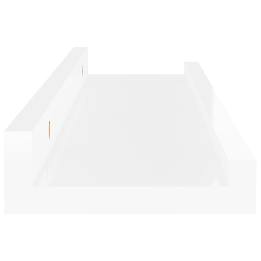 vidaXL Rafturi de perete, 2 buc., alb extralucios, 40x9x3 cm