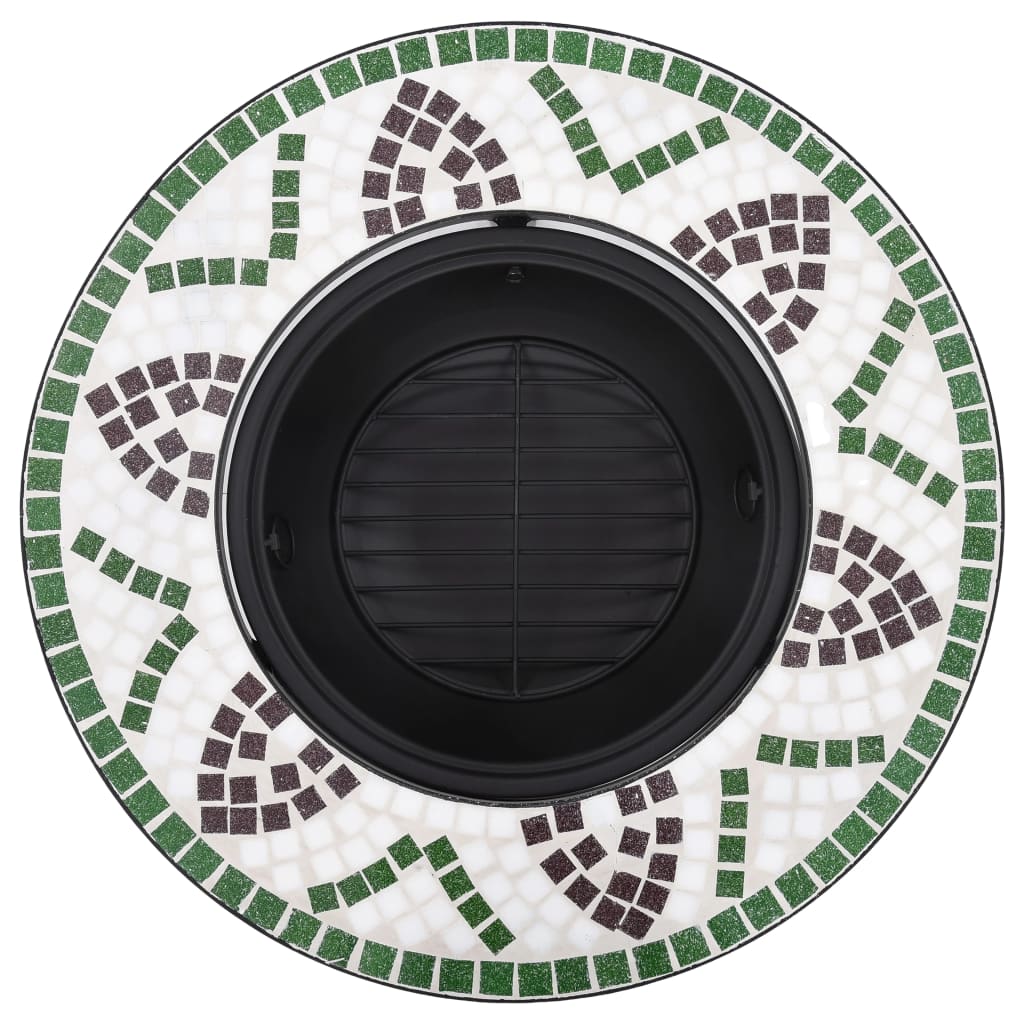 vidaXL Vatră de foc cu mozaic, verde, 68 cm, ceramică