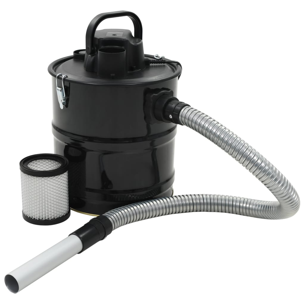 vidaXL Aspirator pentru cenușă cu filtru HEPA, 1000 W, 20 L, negru